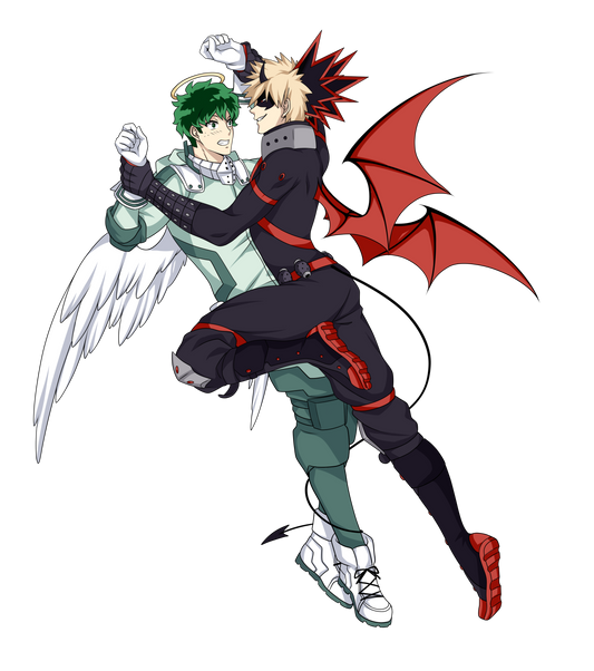 Ángeles y demonios: Deku y Bakugo
