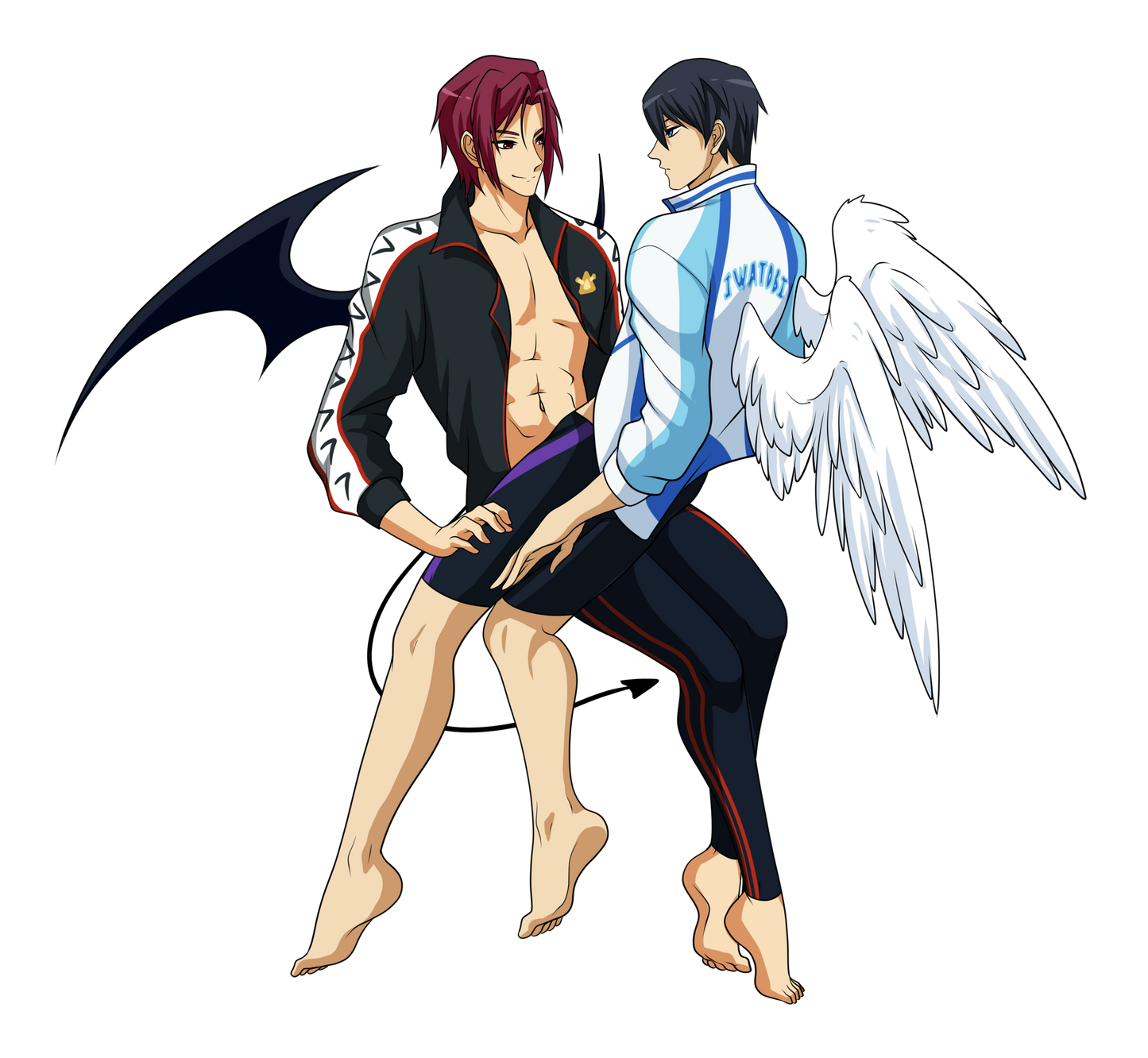 Angels and Demons: Rin and Haru